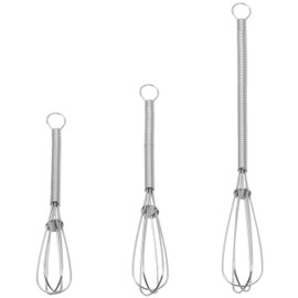 Nagao Tsubamesanjo Whisk, Mini Set of 3, 18-8 Stainless Steel, Lassen Handle, Made in Japan