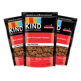 KIND Healthy Grains Clusters, Dark Chocolate Granola, Gluten Free, 10g Protein, 11 Ounce (Pack of 3)