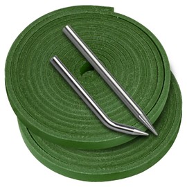 Seiria Baseball Glove Lace, Mitt Lace Repair Kit Softball 2 Leather Laces and 2 Lacing Needles for Catcher's Glove (Green)