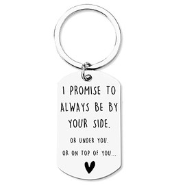 Boyfriend Husband Fiance Gifts for Men Father's Day Birthday Christmas Gifts for Boyfriend Husband Fiance Funny I Promise To Always Be Your Side Keychain Cute Keychain Gifts