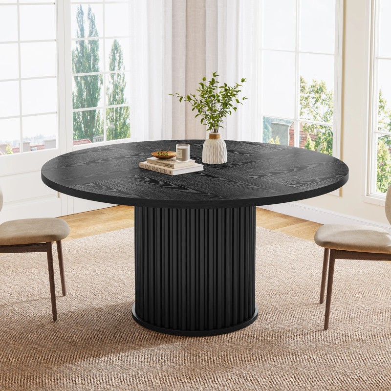 47" Round Kitchen Table for Small Space, Seats 4-6 with