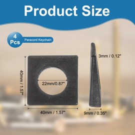 PATIKIL M20 Beveled Square Washers, 4 Pcs Thickness 3 to 9mm Wedge Washers in Plain Carbon Steel for Shim Leveling Fastener Hardware, Black