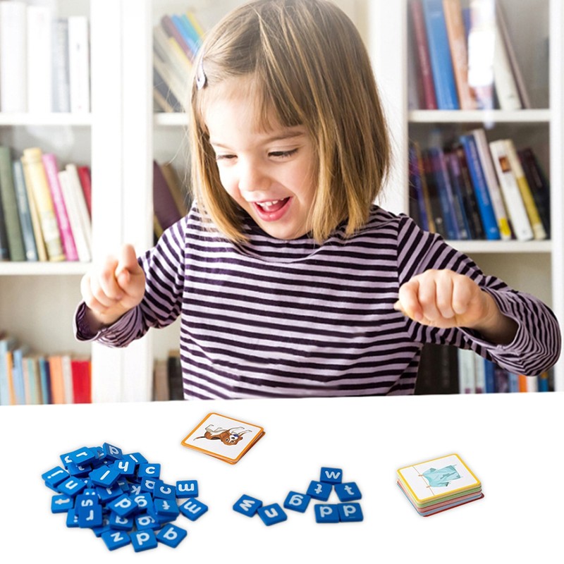 100Pcs Spell Learning Educational Toys Alphabet Colors Recognition Game Matching