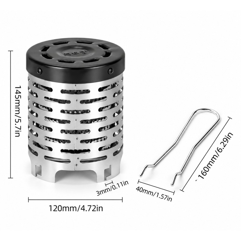 Camping Gas Stove Heating Cover for Outdoor Warmth – Stainless