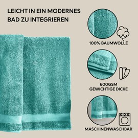 NEXT Home Egyptian Cotton Towels - 100% Cotton Blue Teal Light 4 FACE