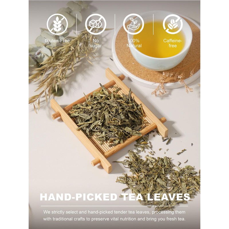 TeeLux Decaf Green Tea, CO2 Decaffeinated Green Tea Loose leaf,