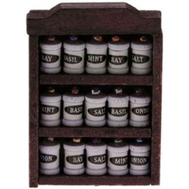 Handley House Dollhouse Miniature Spice Rack w/Spice Jars