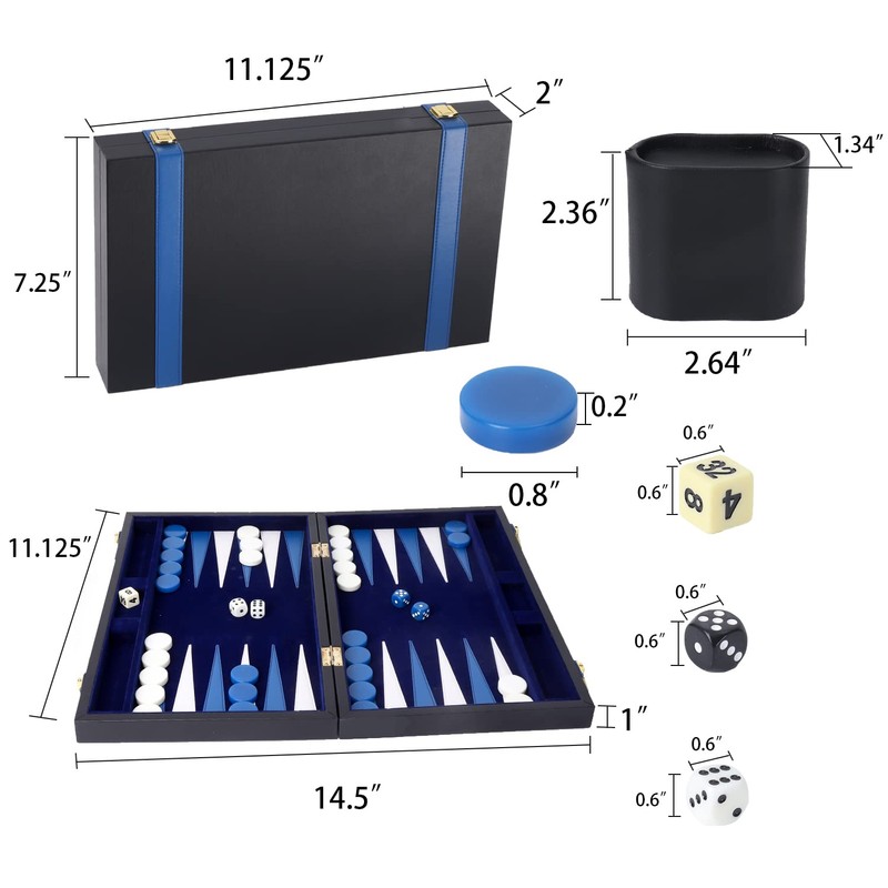 GSE Games & Sports Expert Premium Leather Backgammon Board Game