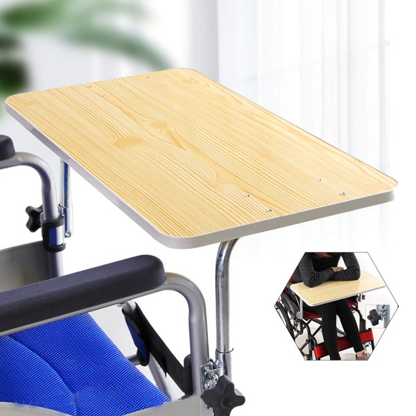 XUFOPLY Wheelchair Tray Table, 22.5" x 12" Removable Wood Wheelchair