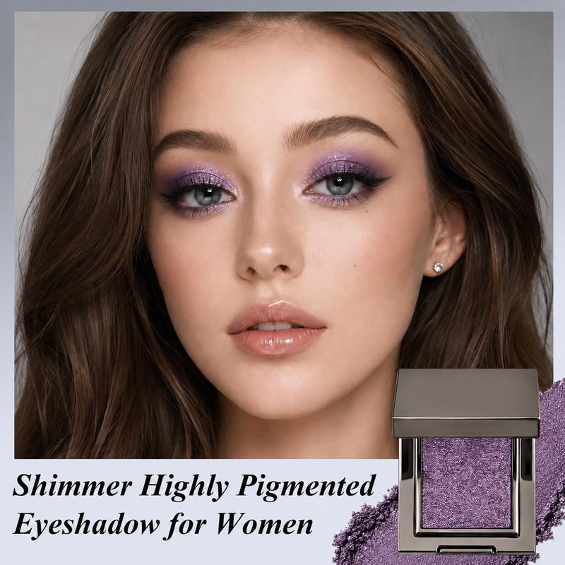 Chameleon Purple Glitter Eyeshadow, Holographic Shimmer Eye Shadow, Highly Pigmented