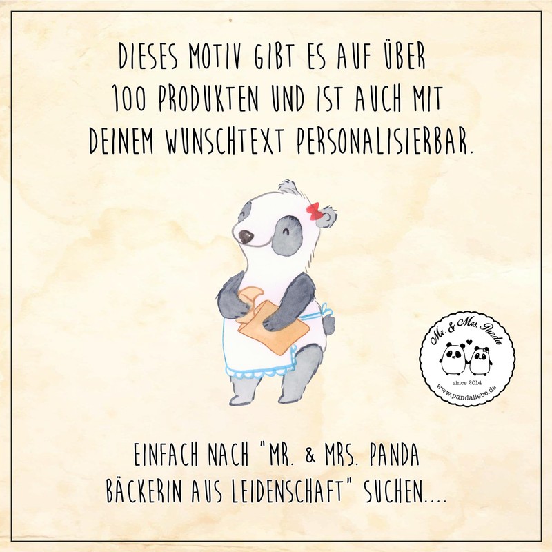 Mr. & Mrs. Panda DIN A5 Baumwoll Notizbuch Bäckerin Leidenschaft