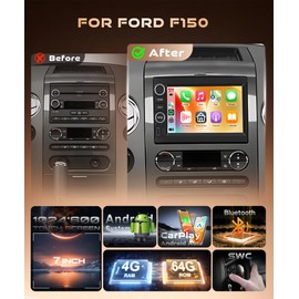 KYNNT 4G+64G CAR Radio for Ford F250 F150 F350 2004-2014, Android Car Stereo for F150 Wireless CarPlay Android Auto, 32EQ, GPS Navigation WiFi, Bluetooth 7'' Touch Screen FM Backup Camera MIC