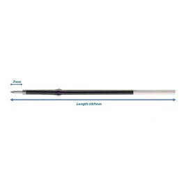 Black Reception Pen Ink Refills, Medium Nib, Ballpoint Refills for Reception Desk Stand Pens (5)