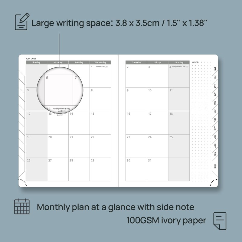 POPRUN 2026 A5 Week to View Diary (22 x 16.5