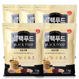 Grain Master Black Food Misutgaru 1kg x 5 Snack Meal Replacement / 곡물명가 블랙푸드 미숫가루 1kg x5개간식 식사대용