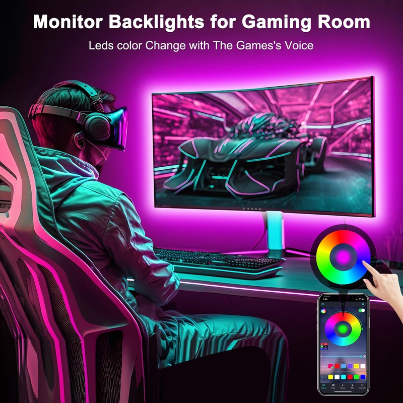 Daymeet LED Lights RGB Backlight, 16.4ft Strip for 65-85 inch