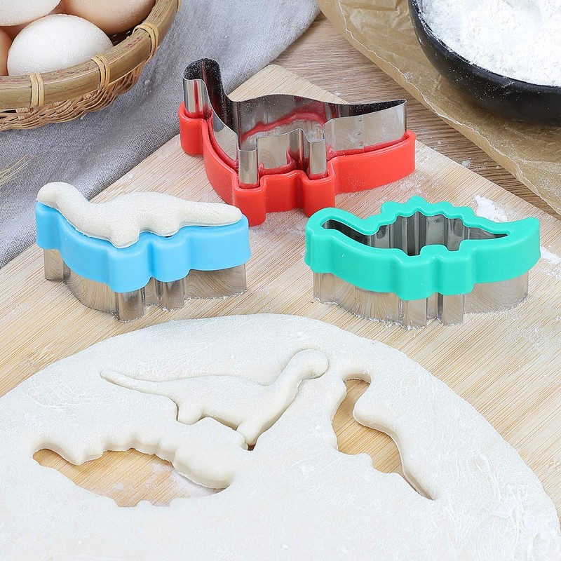 Dinosaur Cookie Cutters Set - Stainless Steel Shaped Cookie Candy