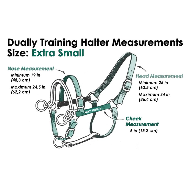 Monty Roberts Dually Headcollar (Extra Small - Green)