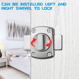 XINMEIWEN 4Pack Rotate Bolt Door Catch Gate Catches Security Door Slide Lock Revolving Door Fence Lock (Brushed)