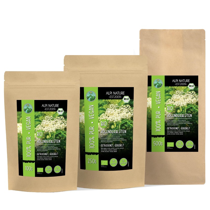 Dried organic elderflowers, rubbed organic elderflowers, wild-collected elderflowers, 100% natural