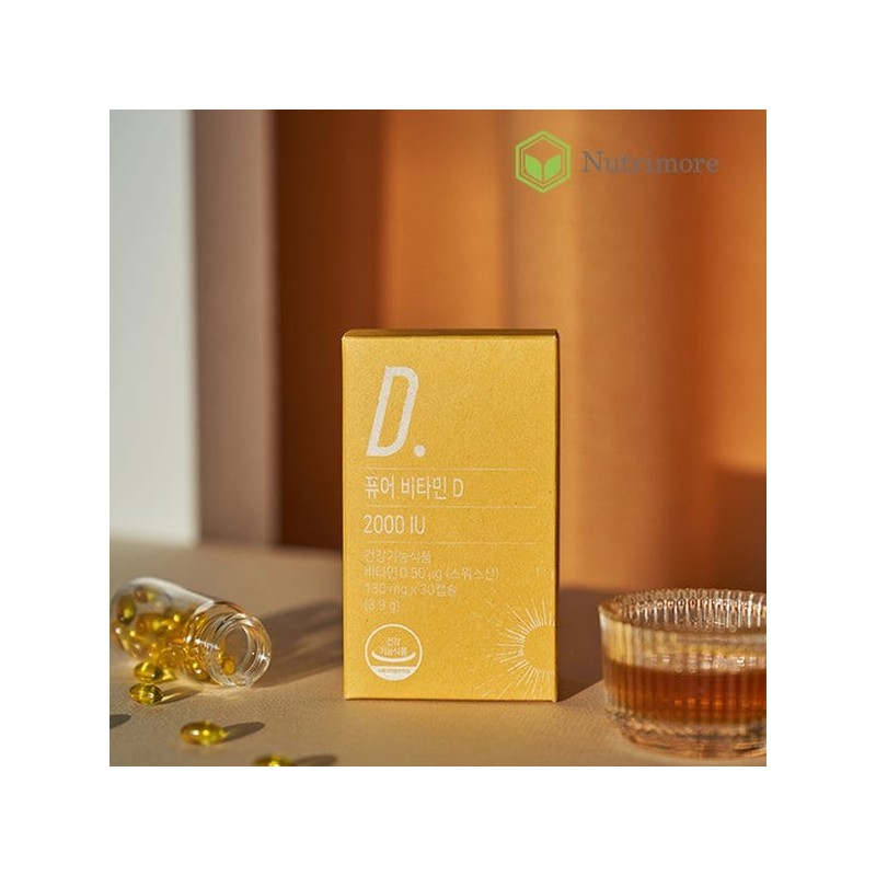 Nutrimore 뉴트리모어 퓨어 비타민 D3 2000IU(30캡슐) 1통(1개월) / DSM 임산부