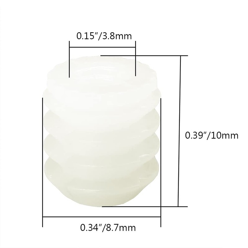 Alamic Plastic Dowel Plastic Hinge Dowel Inserts 0.34"x0.39" Cabinet Door