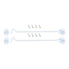 250mm Cabin Hook and Eye Latch Lock Shed Gate Door Catch Silent Holder Stainless Steel White 10inch 2Pcs