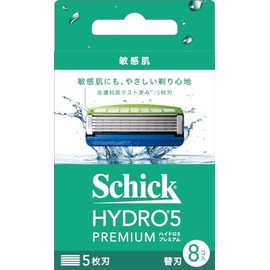 Hydro Schick Hydro 5 Premium Sensitive Skin Replacement Blades (Pack of 8) with Skin Guard 5 Blades Blue