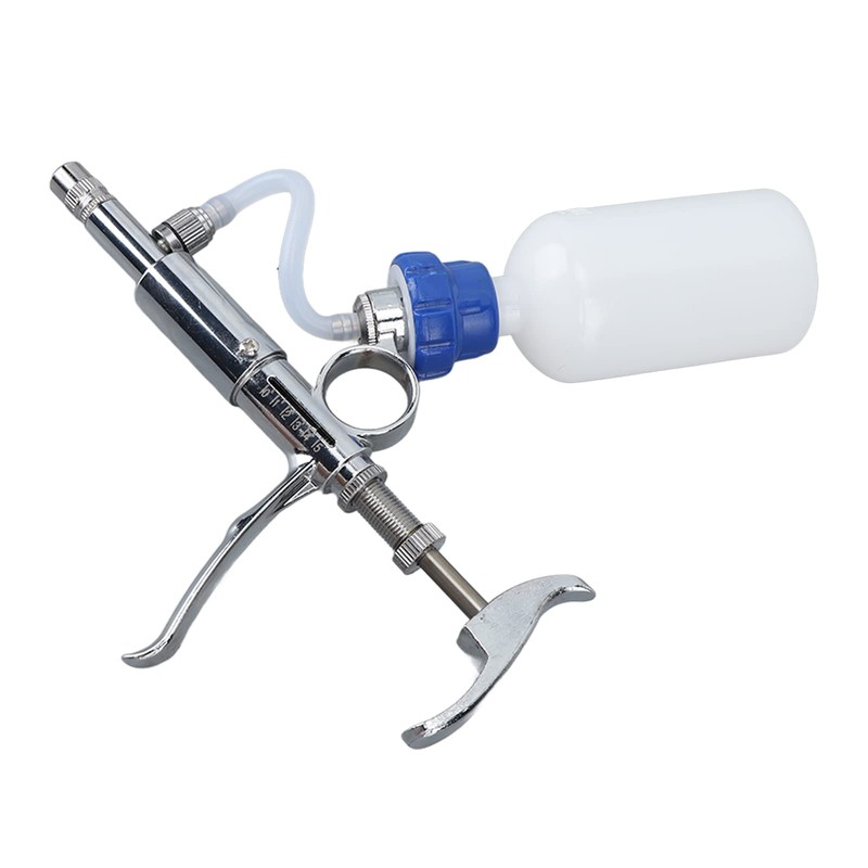 Adjustable Continuous Injection Syringe - Stainless Steel/Plastic Animal Syringe -