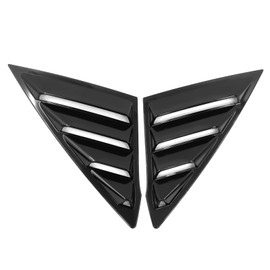 IKON MOTORSPORTS, Side Window Louver Compatible with 2022-2025 Honda Civic 11th Gen 4-Door Sedan, 2PCS Side Quarter Window Louver Scoops Unpainted Black IKON Style PC - Polycarbonate