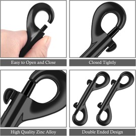 ERKOON Extra Large 4.7 inch Double Ended Bolt Snaps Hooks 220lbs Load Capacity Zinc Alloy Double Sided Clips Heavy Duty Trigger Snap for Dogs Leashes/Water Bucket/Horse Feed/Hammocks (25 Pack)