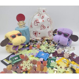 Ankirol 5x7 Burlap Drawstring Bags 20pcs Burlap Gift Pouches Gift Bag Sacks Party Favors Both Side Print (Heart)