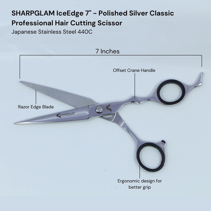 SHARPGLAM Hair Scissors – Professional 7" Hair Cutting Shears, Japanese