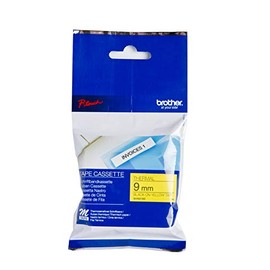 Brother M-K621BZ Labelling Tape Cassette, Black on Yellow, 9 mm (W) x 8 m (L), Brother Genuine Supplies