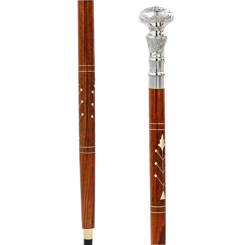 Premium Chromed Deluxe Walking Sticks | Rosewood Crafted Walking Cane