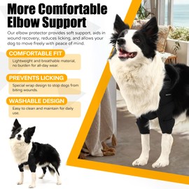 Jaynuier Dog Elbow Brace Pet Recovery Suit Taper Collar Alternative for Dogs Elbow Dysplasia Canine Elbow Wrap for Shoulder Dislocation, Pressure Sores, Elbow Injury and Arthritis