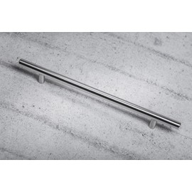 Gedotec LUNA Furniture Handle Stainless Steel Railing Handle Diameter 12 mm Cabinet Handle BA 288 mm Matt Brushed Stainless Steel Kitchen Handle for Cabinet Doors and Drawers Pack of 1 - Round Bar