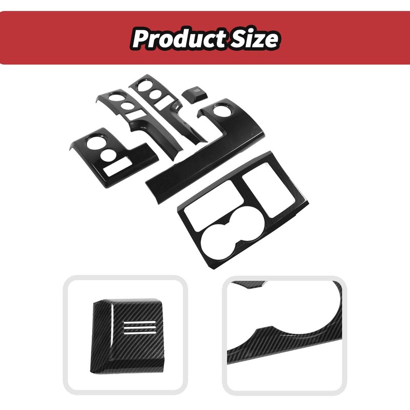 JeCar 6pcs Carbon Fiber Dash Cover Trim Kit for 2009-2014