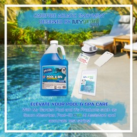 Splash Pool Antifreeze & Spa Antifreeze with My Garden Pool 7 in 1 Test Strips & 1.5" Threaded Pool Spa Return Line Winterizing Plug & Pool Filter Drain Plug & Seat Removal Tool - Winterizing!