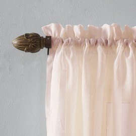 No. 918 Erica Crushed Sheer Voile Rod Pocket Curtain Panel, 51" x 95", Whisper Pink