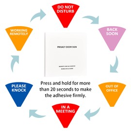 Office Door Sign,Do Not Disturb,Come in Welcome,Out of Office,in a Meeting,Back Soon,Working Remotely Sign, Privacy Door Sign for Home Office Conference Supplies (6 Inch,Silver)