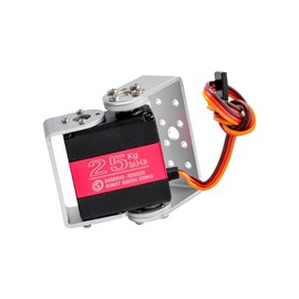 RCmall RDS3225 25KG Dual Shaft RC Servo - IP66, Full Metal Gears, 6V, 180/270° with U Mount for 1/8 1/10 Scale RC Cars, Buggies & Robotics (180 Degree)