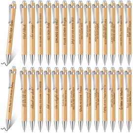 Tenare Pack of 30 Inspirational Retractable Ballpoint Pens Motivation Pens with Saying Black Ink Pens Thank You Gifts for Teachers Office Colleagues Employees