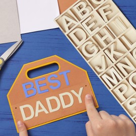 Relaxdays Wooden Letters Set, 162 Pieces, Capital Letters A-Z, & Sign, 3 cm, Small Letters for Crafts, Decoration, Natural