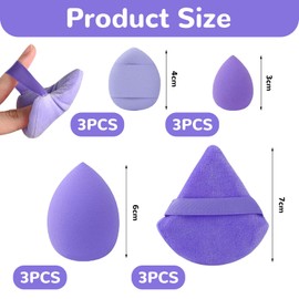 BelleVive 12 Pieces Makeup Sponge Blender Sponges for Liquids, Creams and Powders, Makeup Sponges for Foundation, Powder Puff, Triangle Makeup Tassel for Face
