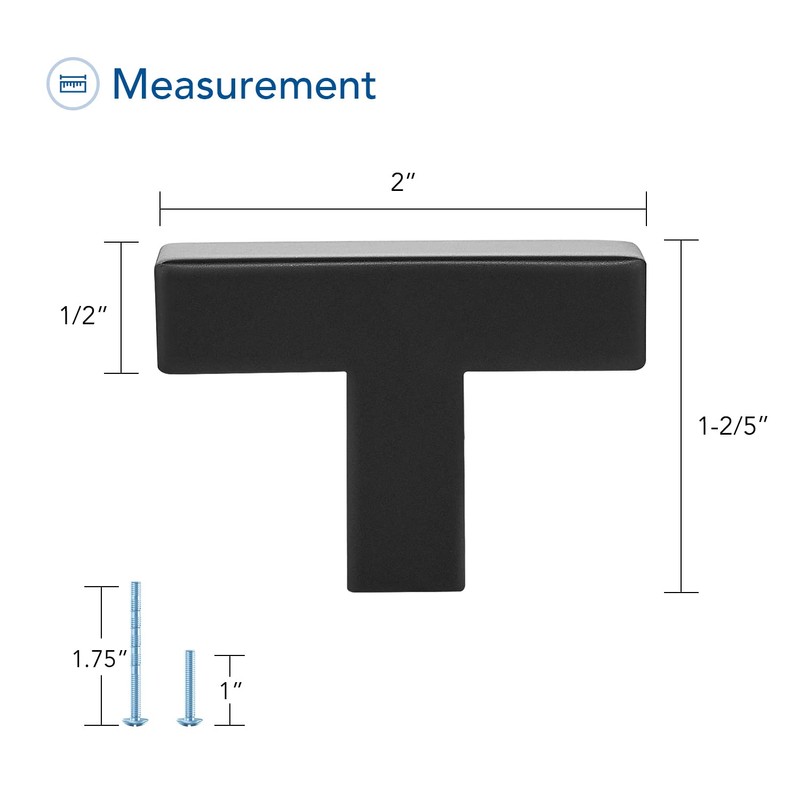 Ravinte 10 Pack Black Cabinet Pulls Single Hole Square Kitchen