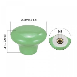 sourcing map 38x28mm Ceramic Drawer Knobs, 10pcs Mushroom Shape Door Pull Handles Green