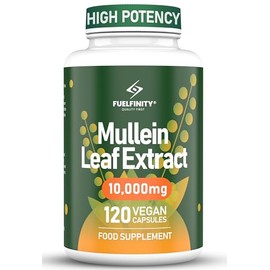 Mullein Leaf Extract for Lungs - 10,000 mg – Lung Cleanse & Lung Detox for Smokers – 120 Capsules - High Strength Respiratory Support - FuelFinity® - Vegan
