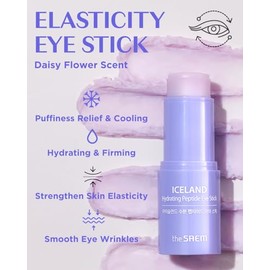 Bálsamo hidratante para ojos Iceland Hydrating Peptide Eye Stick de 0,24 oz, que aporta elasticidad, frescor y humectación a los ojos para pieles flácidas; bálsamo para el tratamiento de la zona