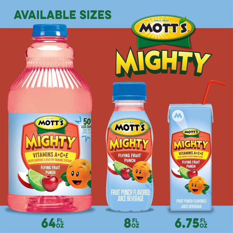 Mott's Mighty Flying Fruit Punch Juice Drink, 8 Fl Oz